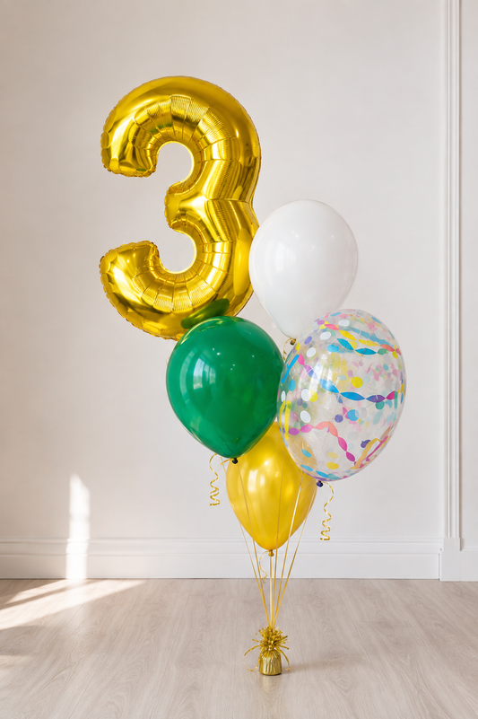 Number Balloon with Foil & Latex Balloons