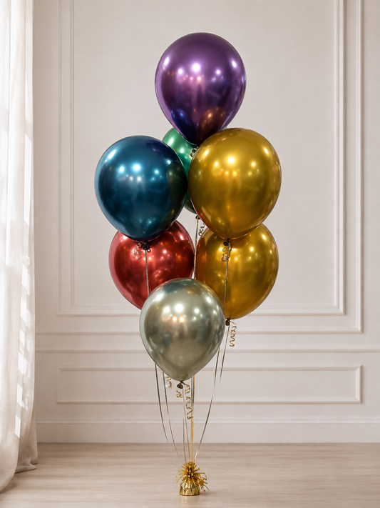 COLORFUL CHROME BALLOON BOUQUET