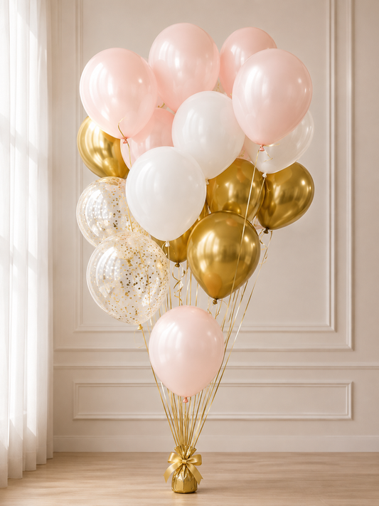 MIXED CHROME + LATEX + CLEAR CONFETTI BALLOONS